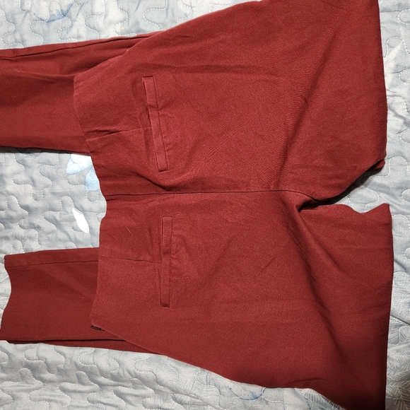 Womens Burgundy High-Waisted Pants - Picture 8 of 9